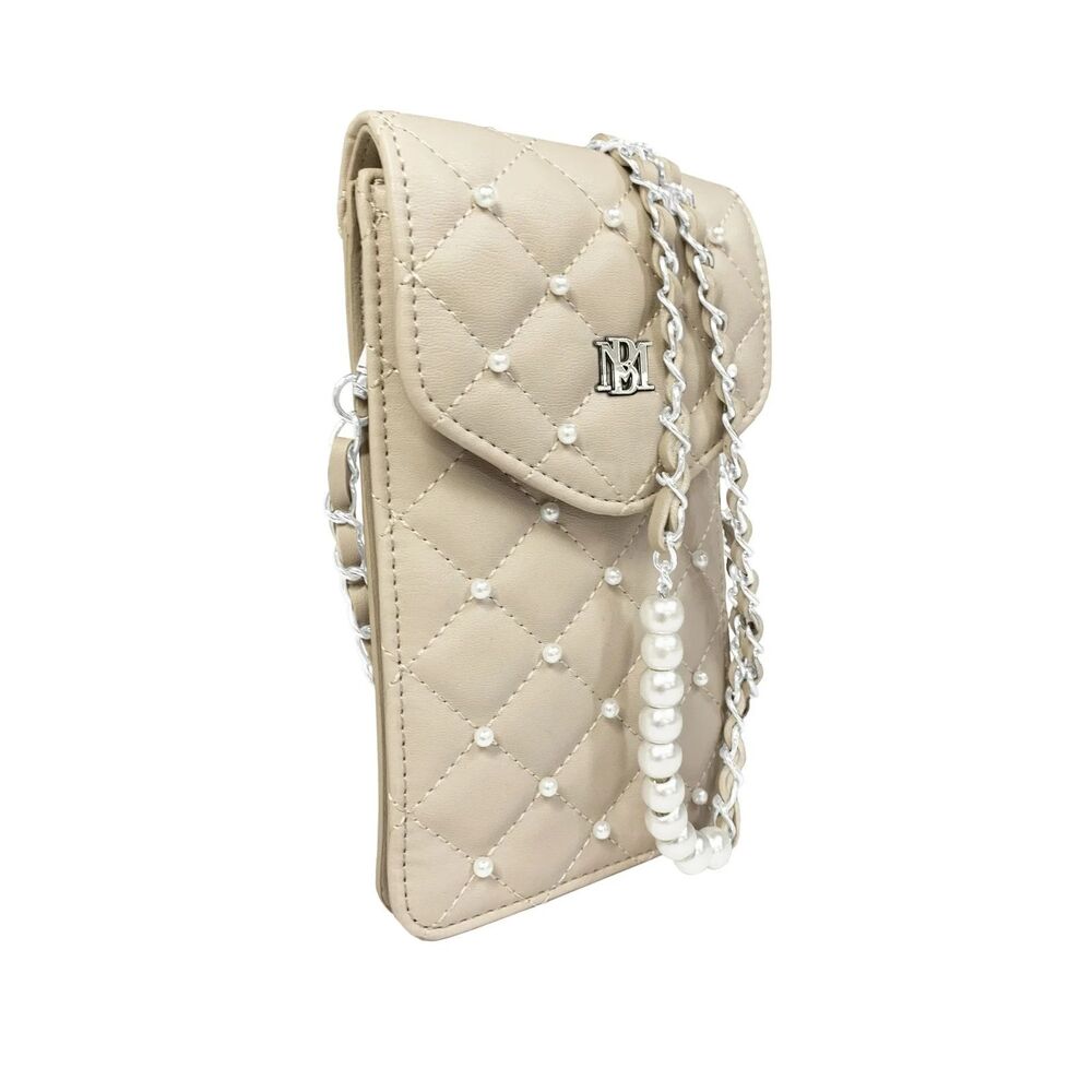 Badgley Mischka Vegan Leather Pearl Phone Case with Insert Card Holder NWT